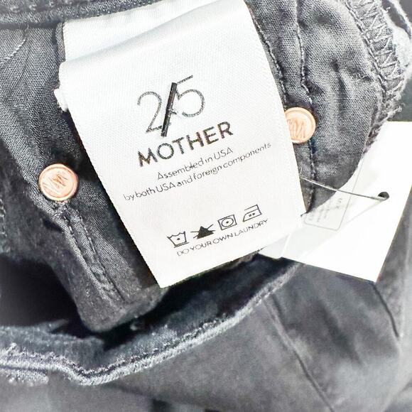 Mother The Swooner Dagger Ankle Fray Baa Baa Black Sheep Lace Denim Jean Size 25 - Picture 7 of 9